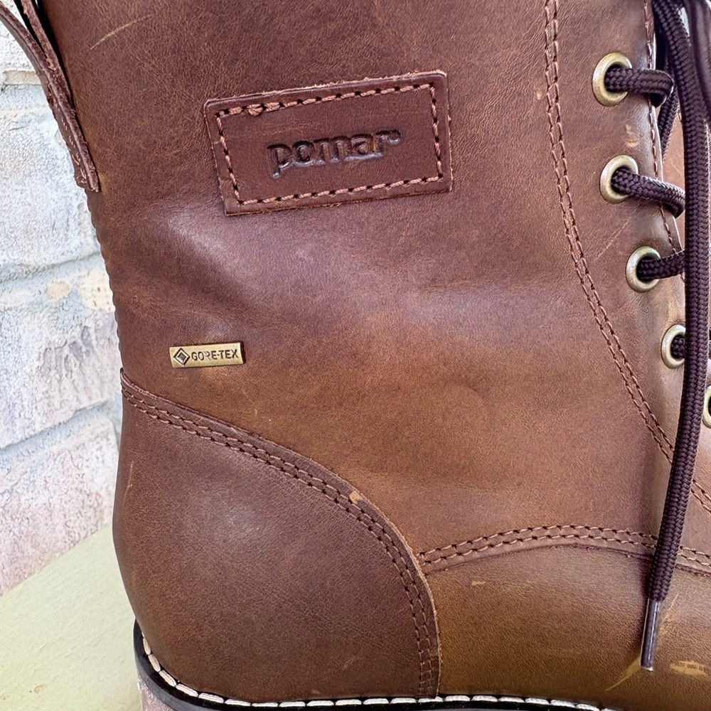 NWT-Nordic Pomar Eco-Fdly Terra Leather Gortex Lace/Zip Ankle Lug Combat 9 EU 39 - Picture 7 of 15